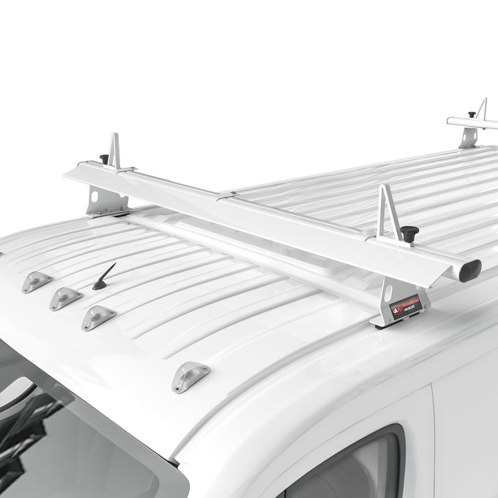 AA Racks Model AX302 Aluminum 3 Bar 72'' Van Ladder Roof Rack System, Aerodynamic Design with Front Wind Deflector Reduce Wind Noise(AX302-72-WD-PR/TR) - AA Products Inc