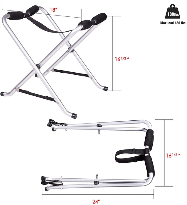 Collapsible Kayak Rack 1 Pair Aluminum Folding Kayak Storage Rack Portable Boat Canoe SUP Pad ...