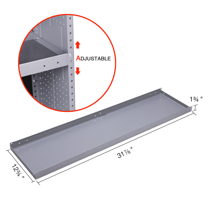 P-SH-4303-Tray For SH-4303(32" W * 43" H) Shelf Unit Shelf Accessories Grey(P-SH-4303-Tray) - AA Products Inc