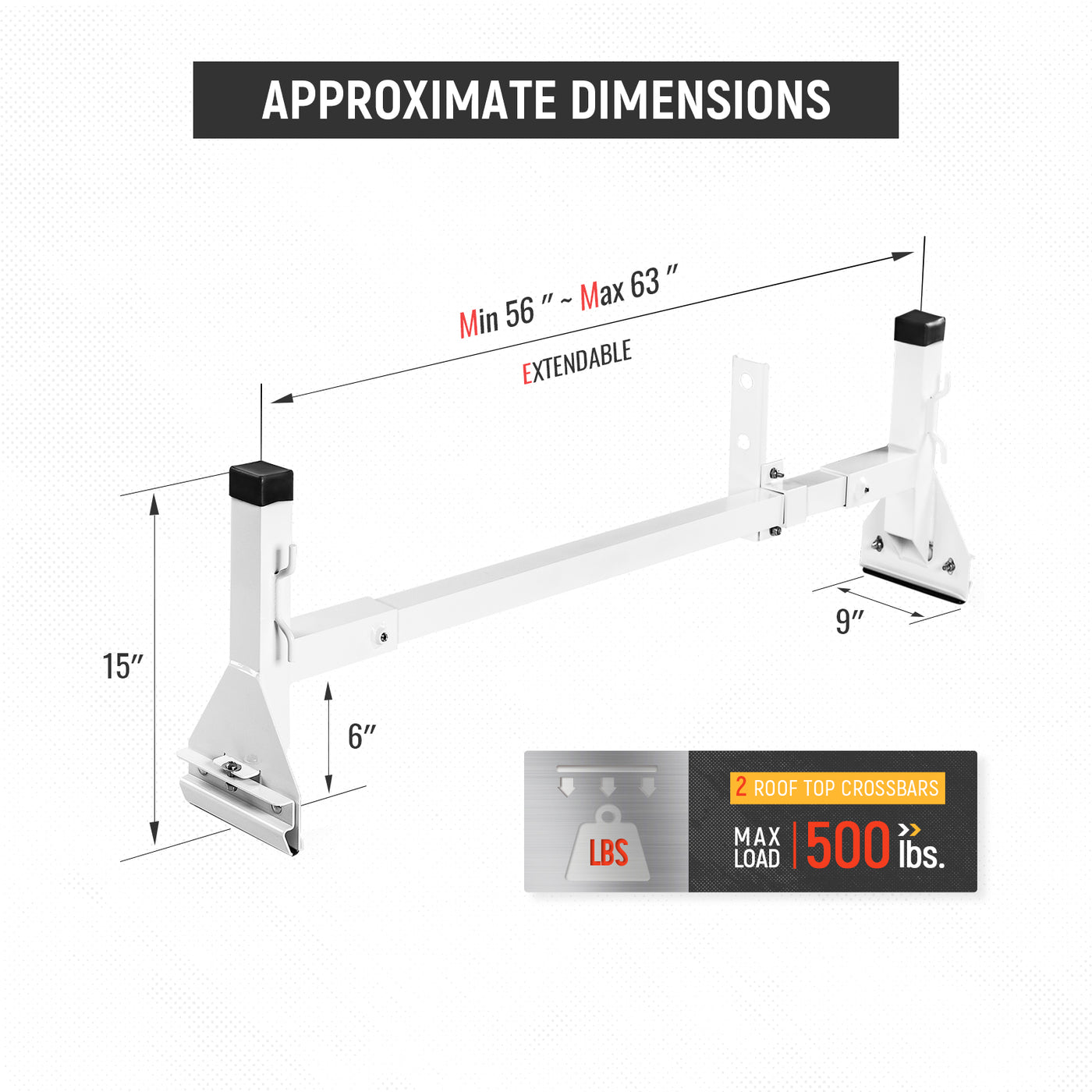 AARacks Universal Aluminum Van Roof Rack Rain Gutter Mount Rooftop Cargo Carrier Racks (AX27