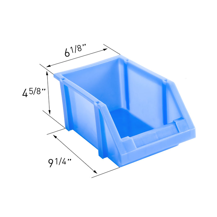AA Products Plastic Storage Stacking Bin For SH-4605(52" W * 46" H) Shelf Unit Shelf Accessories, 10-Inch by 6.2-Inch by 4.5-Inch, Blue, Case of 8 (P-SH-8PB) - AA Products Inc