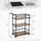 AA Products Bar Serving Cart for Home, 3-Tier Industrial Vintage Style Bar Cart, Rolling Wood Metal Kitchen Utility Cart with Wine Rack and Glass Holder, Serving Carts with Wheels, Lockable Casters(IBC-01) - AA Products Inc