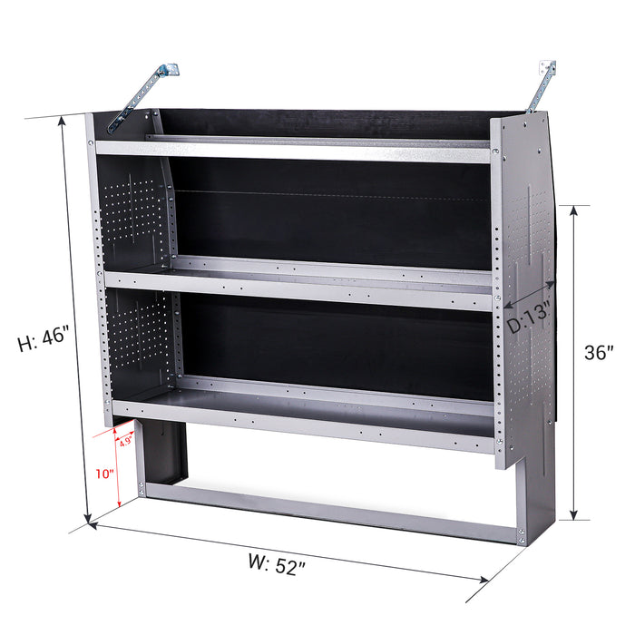 AA Products SH-4605(2)-GAP Steel Low/Mid/High Roof Van Shelving Storage System Fits Transit, GM, NV, Promaster, Sprinter and Metris - AA Products Inc