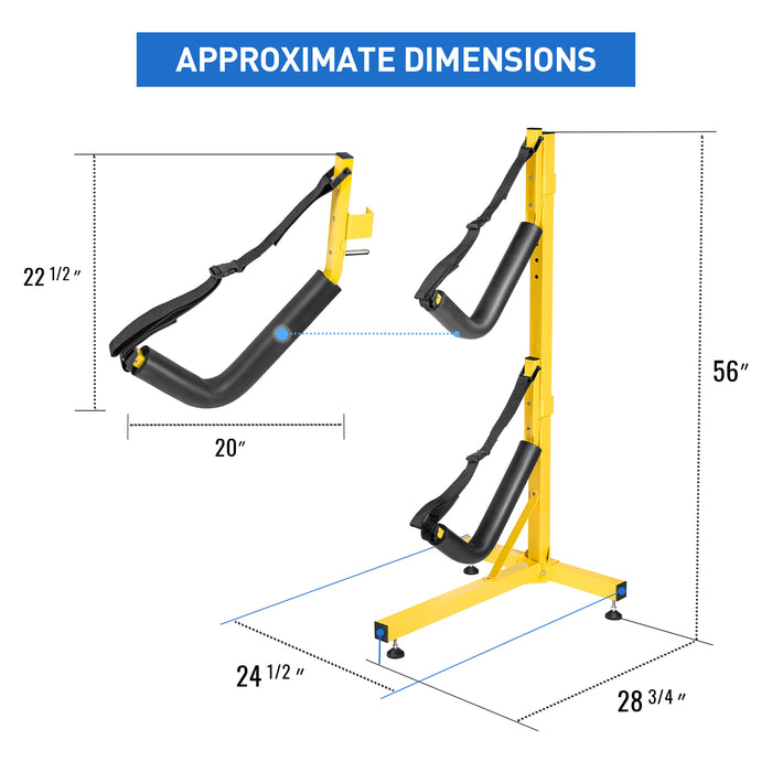 Double Kayak Storage Rack Free Standing Storage for Two Kayak, SUP, Canoe and Paddleboard, Indoor Outdoor or Garage(KS-03) - AA Products Inc