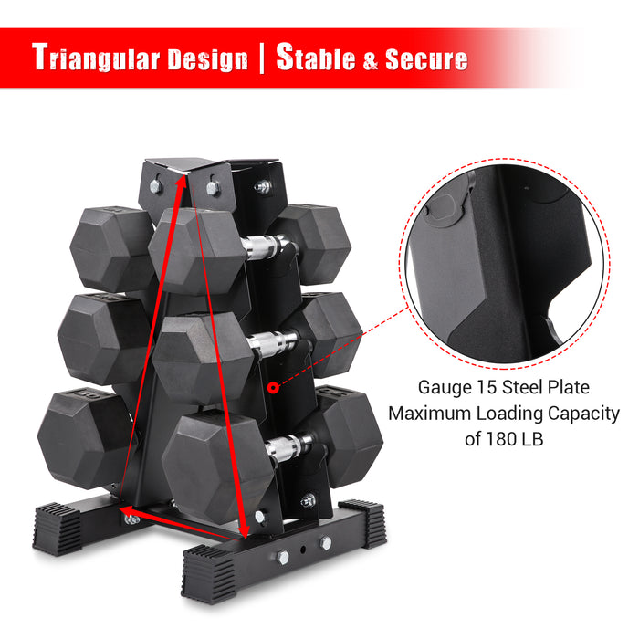 S.Y. Home & Outdoor A-Frame Dumbbell Rack Stand Only, 3 Tier Steel ...