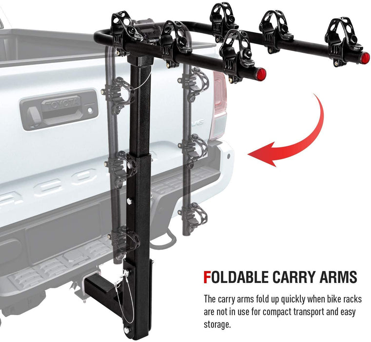 AA Products 3 Bike Rack Platform Hitch Mount Rack Foldable Bicycle