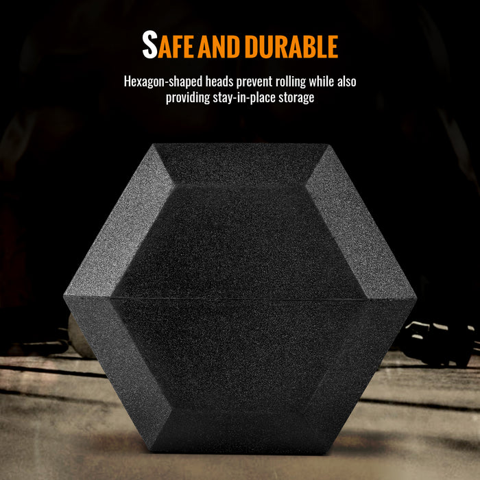 S.Y. Home & Outdoor Dumbbells Weight Rubber Encased Hex Dumbbell for Sports and Fitness in Single Pack - AA Products Inc