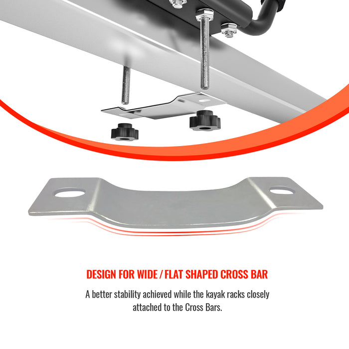 Sheet Stainless Steel Parts Suitable for Wide Flat Crossbars, Pack of 2-Silver (P-KSX01) - AA Products Inc