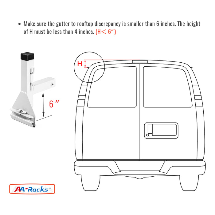 AA-Racks Universal Aluminum Van Roof Rack Rain Gutter Mount Rooftop ...
