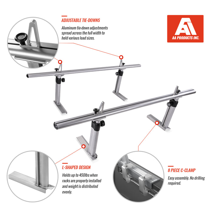 AA-Racks Pickup Truck Ladder Racks Adjustable Utility Aluminum Truck Bed Rack for Toyota Tacoma 2005-On (APX2501-TA) - AA Products Inc