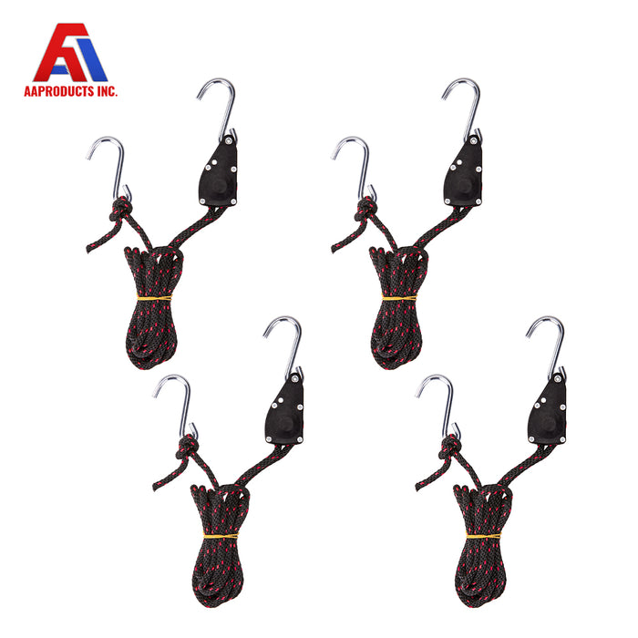 AA Products Adjustable Kayak Canoe Bow Stern Ratchet Tie Down Straps Rope Hanger, 300Lb/ Pair (RR-314) - AA Products Inc