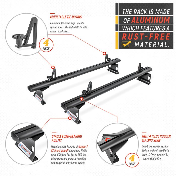 Topper Van Rack AA-Racks Aluminum Truck Cap Topper Van Roof Rack– AA Products Inc