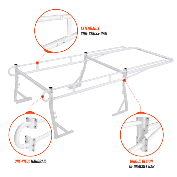 AA-Racks Adjustable Side bar with 55'' Long Over Cab. Extension for Basic 2 Bar Pickup Truck Rack -  (P39-LC-BX2) - AA Products Inc