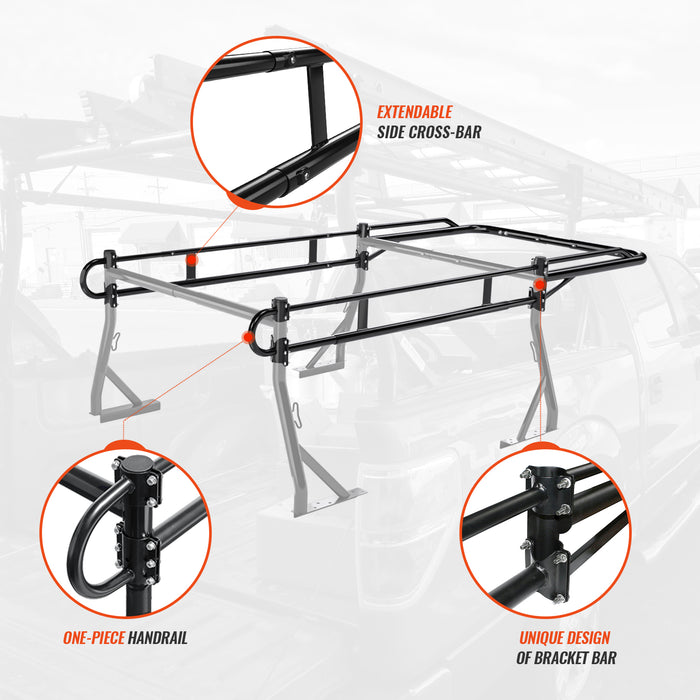 AA-Racks Adjustable Side bar with 30'' Short Over Cab. Extension for Basic 2 Bar Pickup Truck Rack - (P39-SC-BX2) - AA Products Inc