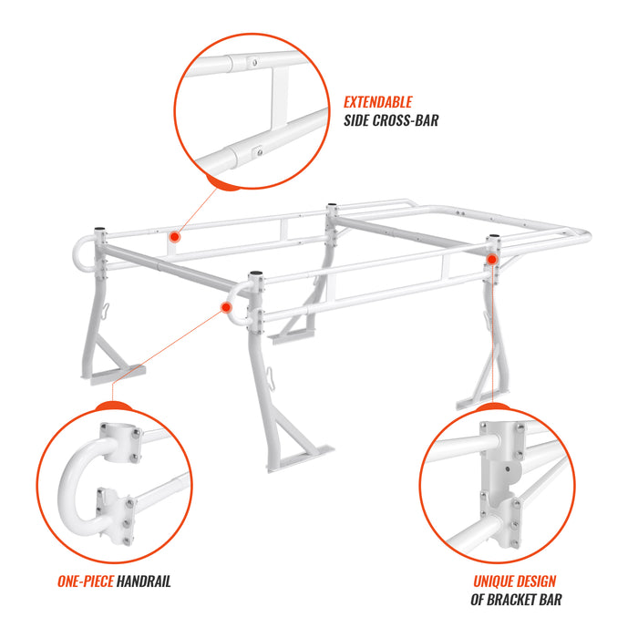 AA-Racks Adjustable Side bar with 30'' Short Over Cab. Extension for Basic 2 Bar Pickup Truck Rack - (P39-SC-BX2) - AA Products Inc