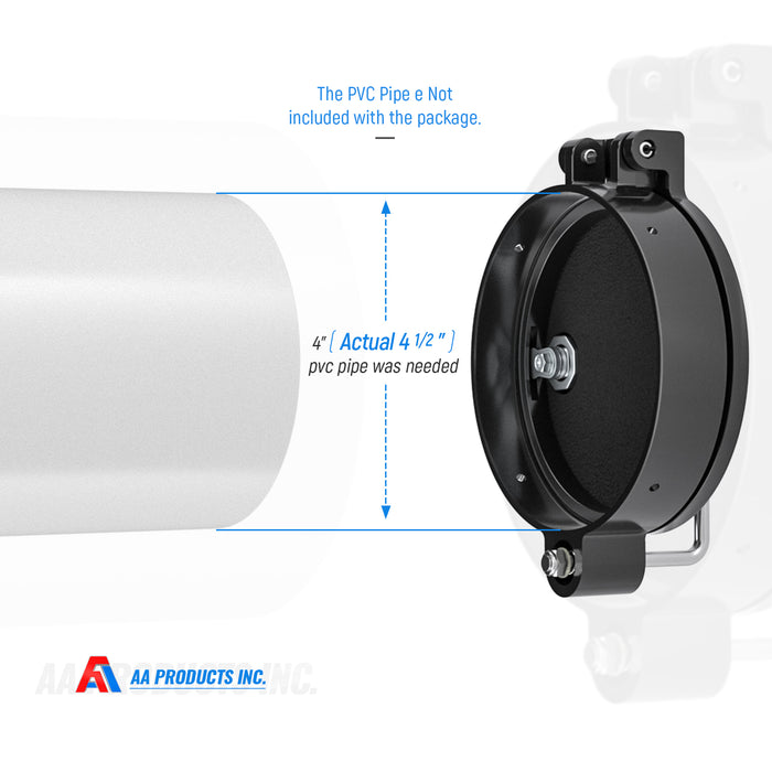 AA Products Universal Conduit Carrier Kit Fit 4" PVC Pipe, No Drilling Required, Black - AA Products Inc