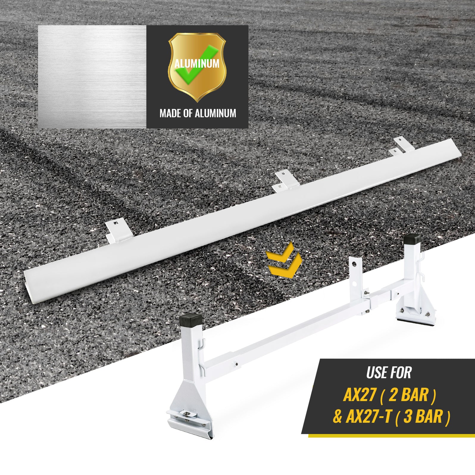 Aluminum 51" Ladder Rack Wind Deflector, Van Rack Accessory Model AX27