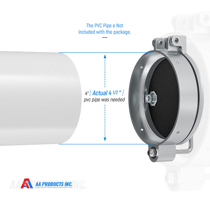 AA Products Universal Conduit Carrier Kit Fit 4" PVC Pipe, No Drilling Required, Silver - AA Products Inc