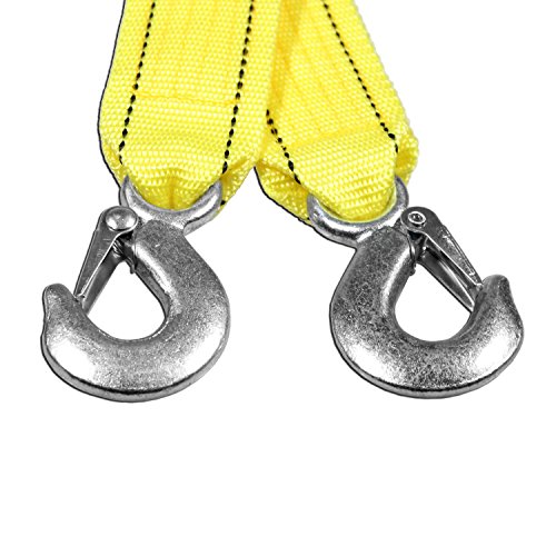 AA Products Heavy Duty Tow Strap Ropes with 2 Safety J Hooks (TS)