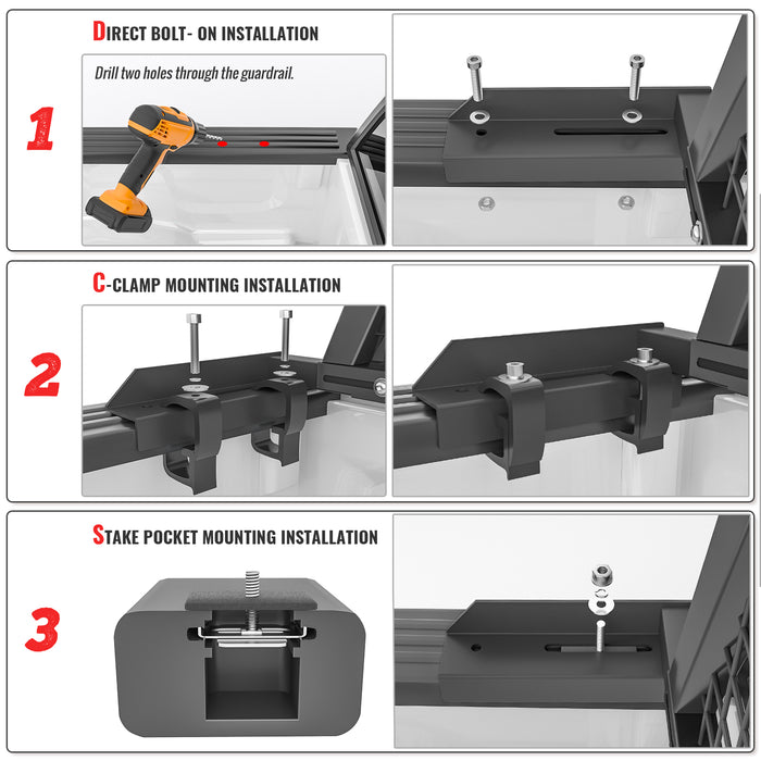 AA-Racks Universal Headache Rack Adjustable Back Rack Rear Window Cab Guard Steel (HX-501) - AA Products Inc