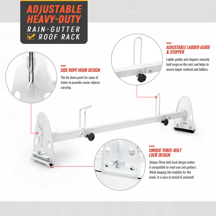 Ladder hooks for roof rack clearance