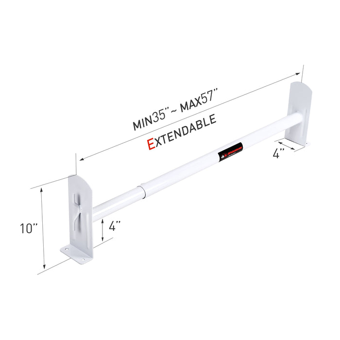 AA-Racks Model DX36 Compatible Transit Connect 2008-13 Steel 3 Bar Utility Drilling Van Roof Ladder Rack System - Matte White - AA Products Inc