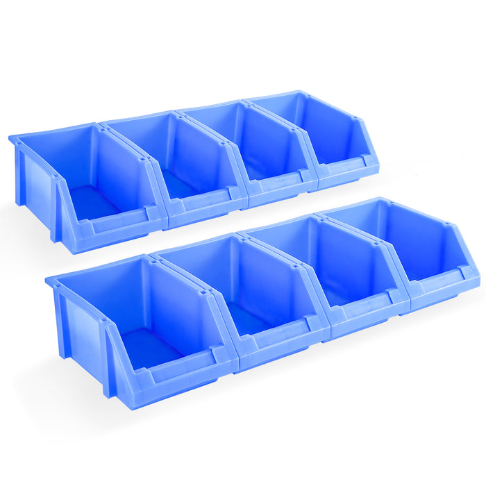 AA Products Plastic Storage Stacking Bin For SH-4605(52" W * 46" H) Shelf Unit Shelf Accessories, 10-Inch by 6.2-Inch by 4.5-Inch, Blue, Case of 8 (P-SH-8PB) - AA Products Inc