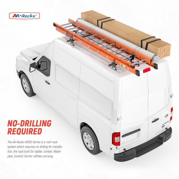 AA-Racks Aluminum Cross Bar Van Roof Top Rack Cargo Carrier for Nissan NV  2012-On (AX302-NV) AA Products Inc
