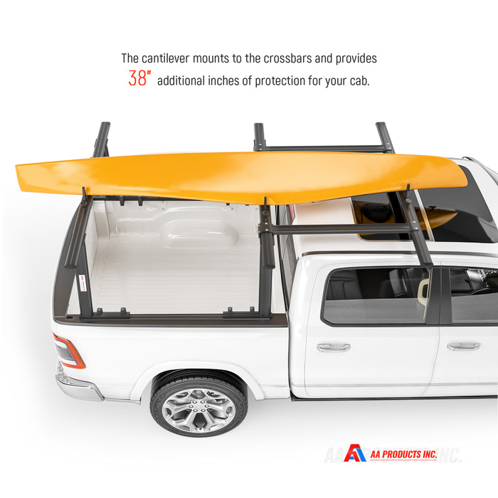 AA Racks Adjustable Aluminum Pickup Truck Ladder Racks with Cantilever Extension APX25 E 2 Packages