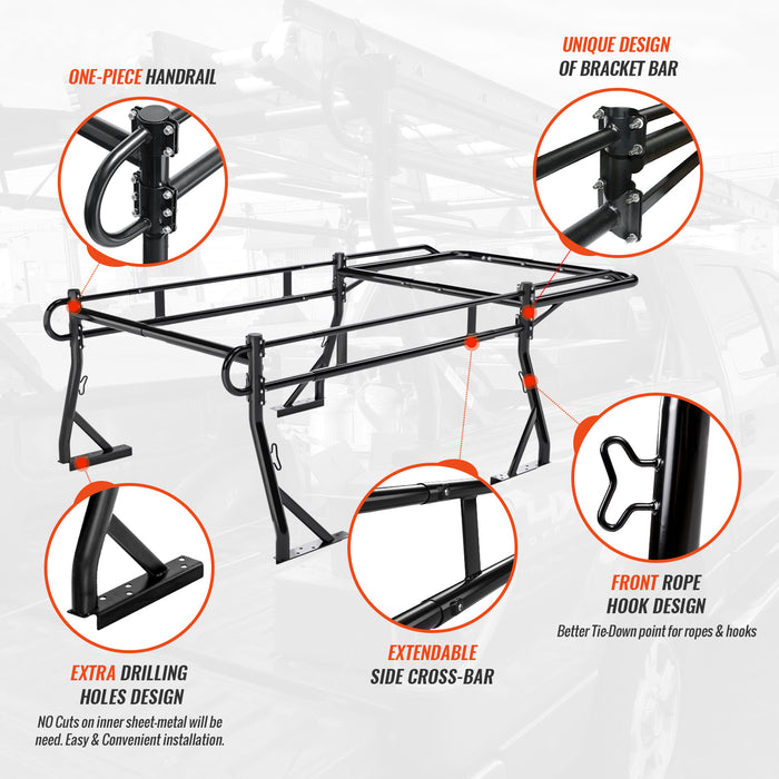 AA-Racks Universal Full Size Pickup Truck Ladder Rack Side Bar with 30 ...