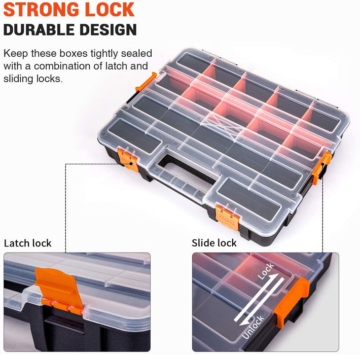 P-SH-Tote Shelf Kit for Van Shelving Storage, 3 Plastic Storage Box w/ 1 set Organizer Holder for Small Parts, Screws and Hardwares(P-SH-TSK) - AA Products Inc