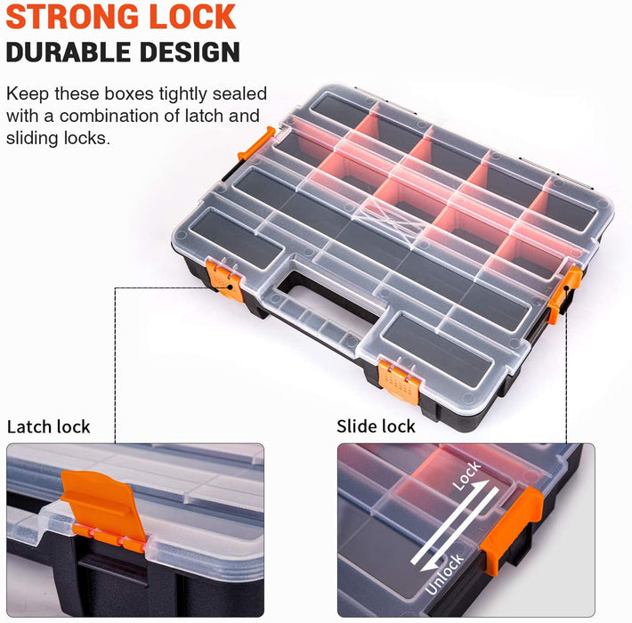 P-SH-Tote Shelf Kit for Van Shelving Storage, 3 Plastic Storage Box w/ 1 set Organizer Holder for Small Parts, Screws and Hardwares(P-SH-TSK)