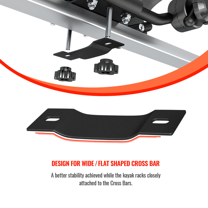 AA-Racks Steel Flat Bracket Suitable for Wide Flat Crossbars (P-KX)