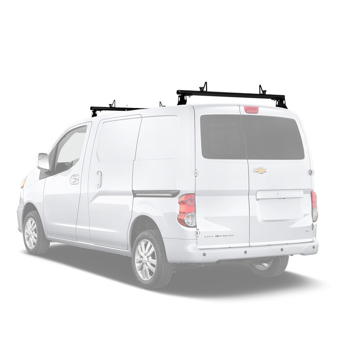 AA-Racks Aluminum Cargo Van Roof Rack with Load Stop Black/ White (Fits: Chevy City Express 2013-2017) (AX302-CH) - AA Products Inc