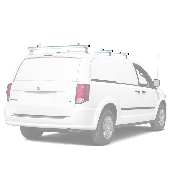 AA-Racks Universal Minivan Aluminum 50''/ 60''' Drilling Van Roof Rack with Load Stops - Black/ White (ADX32-50/60) - AA Products Inc