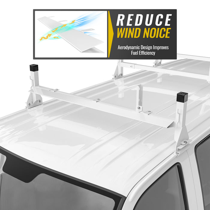 Aluminum 51" Ladder Rack Wind Deflector, Van Rack Accessory Model AX27 Series White (P-AX27-WD-L51-WHT) - AA Products Inc