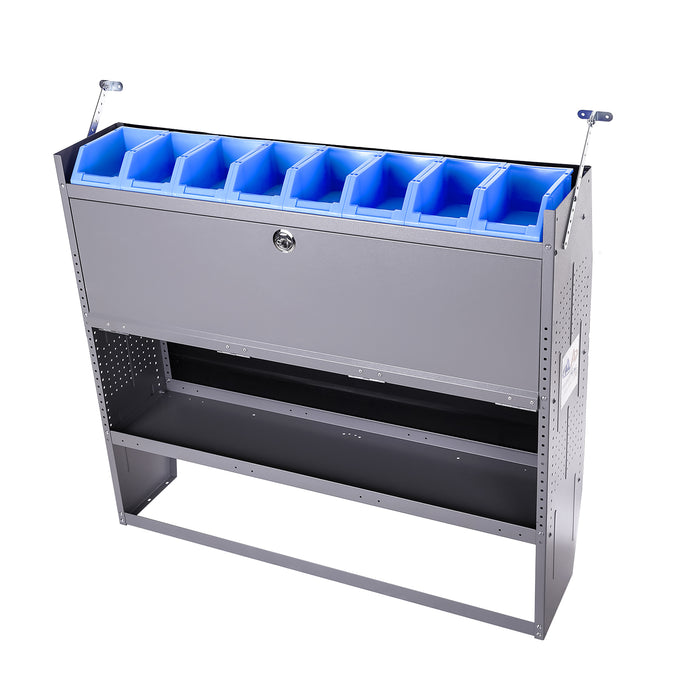 AA Products Plastic Storage Stacking Bin For SH-4605(52" W * 46" H) Shelf Unit Shelf Accessories, 10-Inch by 6.2-Inch by 4.5-Inch, Blue, Case of 8 (P-SH-8PB) - AA Products Inc