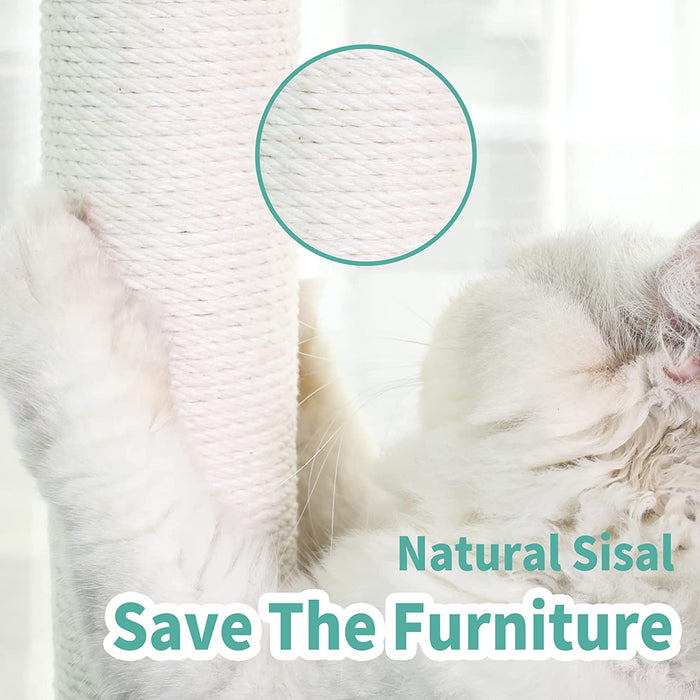 57” Cat Tree Tower for Indoor Cats Stand House Furniture, Multi-Fun Kittens Activity Cat Condo with Hammock Cat Scratcher Plush Perch - AA Products Inc