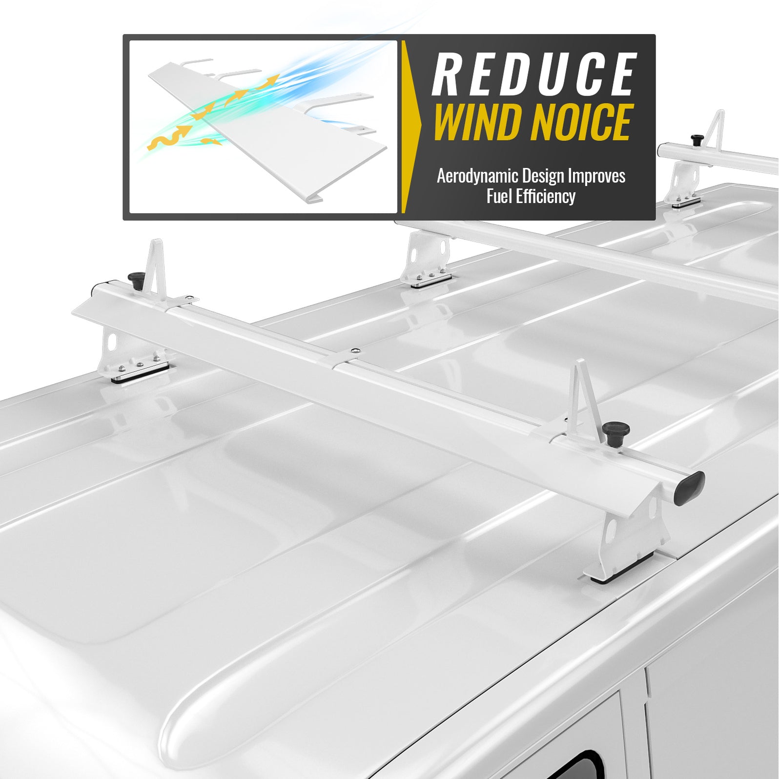 Aluminum 49" Ladder Rack Wind Deflector,Van Rack Accessory for Model