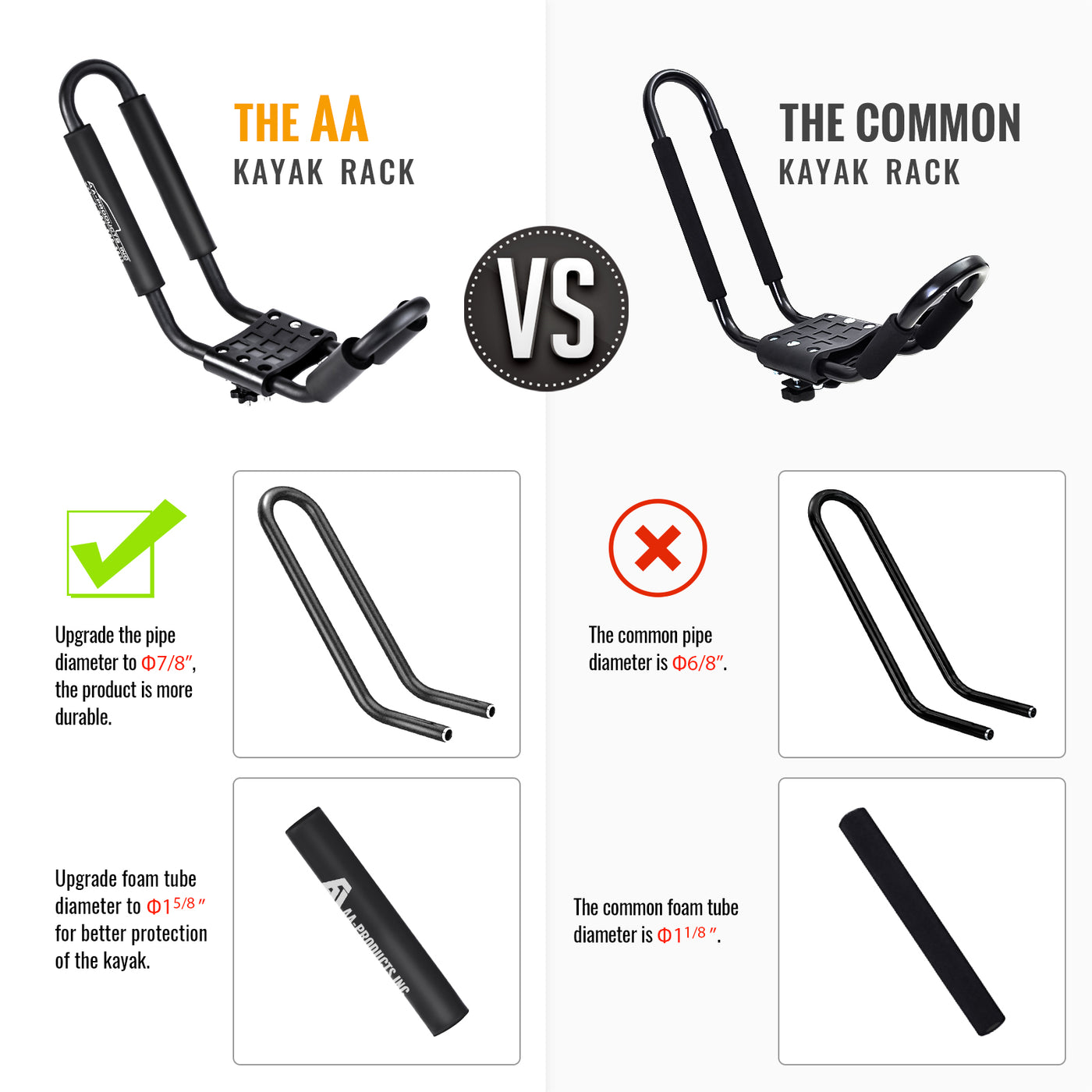 AA-Racks Universal Kayak J-Rack Roof Racks– AA Products Inc