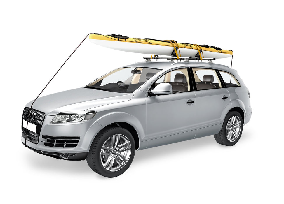 AA-Racks Steel Saddle Rack for Kayak Carrier Canoe Boat Paddle Board Surfboard Roof Top Mount on Car SUV Truck with Tie Down Straps (KX-405/415) - AA Products Inc