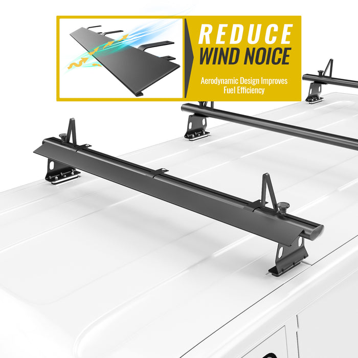 Aluminum 49" Ladder Rack Wind Deflector,Van Rack Accessory for Model AX302 Series(P-AX302-WD-L49-BLK/WHT） - AA Products Inc