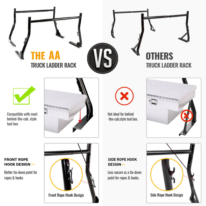 AA-Racks Model X31 Truck Rack with 8 Non-Drilling C-Clamps and 2 Sets ...