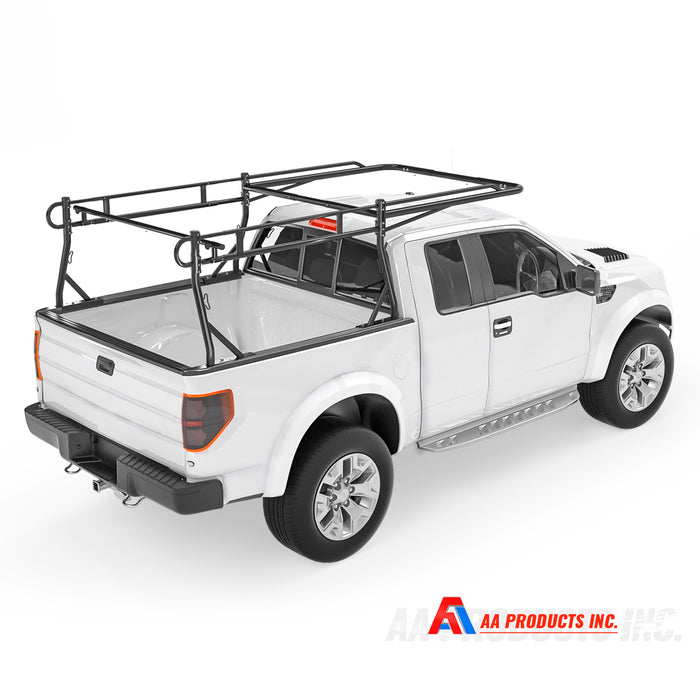 AA-Racks Pickup Truck Ladder Rack Removable Middle Crossbar and Rear Cross Bar - Black/ White (P39-MC/RC) - AA Products Inc