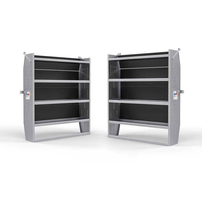 SH-6005(2) Steel Mid/ High Roof Van Shelving Storage System Fits Transit,NV,Promaster and Sprinter,Set of 2 Van Shelving Units, 52''W x 60''H x 13''D - AA Products Inc