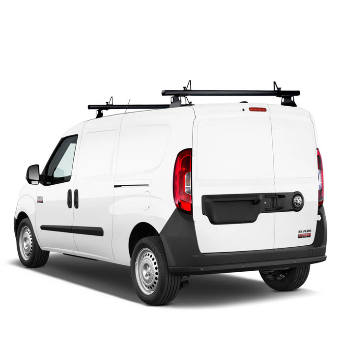 AA-Racks Model ADX302-PR RAM ProMaster City 2015-On Aluminum 2 Bar (60") Van Roof Rack System w/ Ladder Stopper Black(ADX302-60(2)-BLK-PR) - AA Products Inc