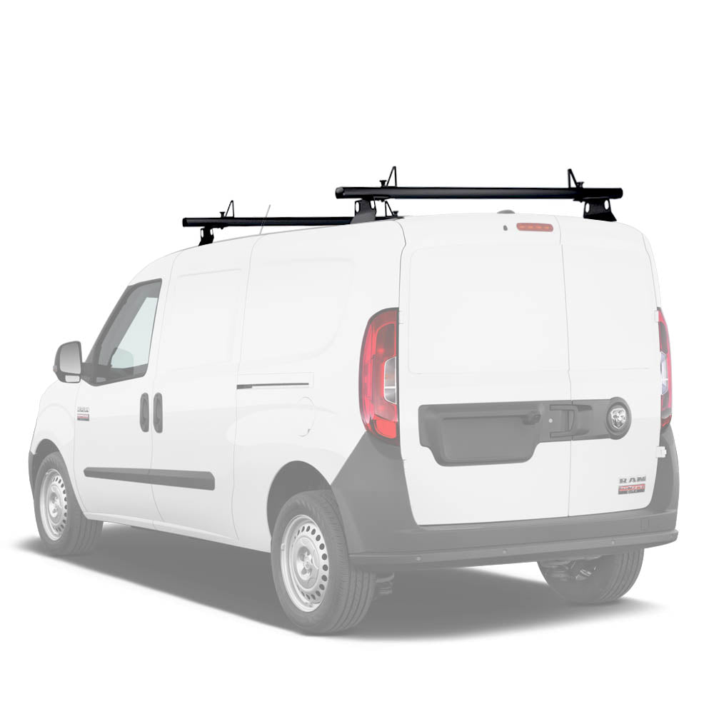 AA-Racks Model ADX302-PR RAM ProMaster City 2015-On Aluminum 2 Bar (60") Van Roof Rack System w/ Ladder Stopper Black(ADX302-60(2)-BLK-PR) - AA Products Inc