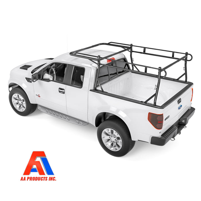 AA-Racks Universal Full Size Pickup Truck Ladder Rack Side Bar with 30'' Short Cab Extension -Black/ White (X39-SC) - AA Products Inc