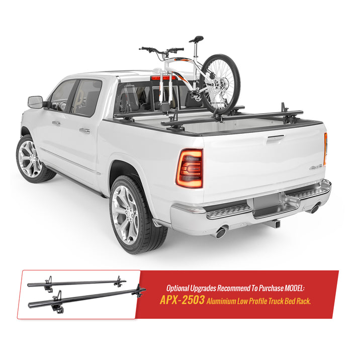 AA Products Universal Bike Carrier for Trucks SUV Quick-Release Alloy Fork Lock Alloy Bed Roof Mount Rack for 1 Bike - Cross Bars not Included(BC001-BLK) - AA Products Inc