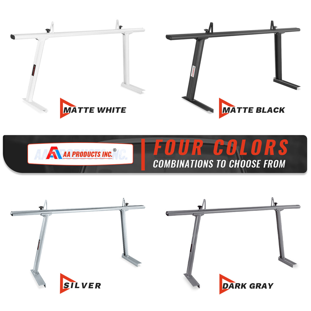 AA-Racks Universal No Drill Aluminum Ladder Rack Single Bar Pickup Truck Racks Lumber Kayak Utility - (APX25-A) - AA Products Inc